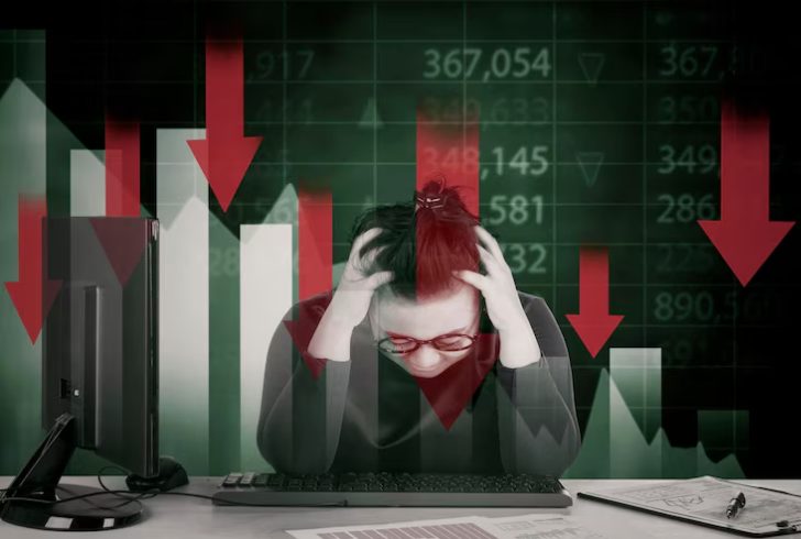 Person looks worried about market