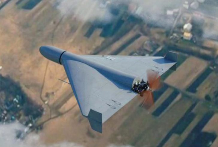 Shahed drone flies in sky